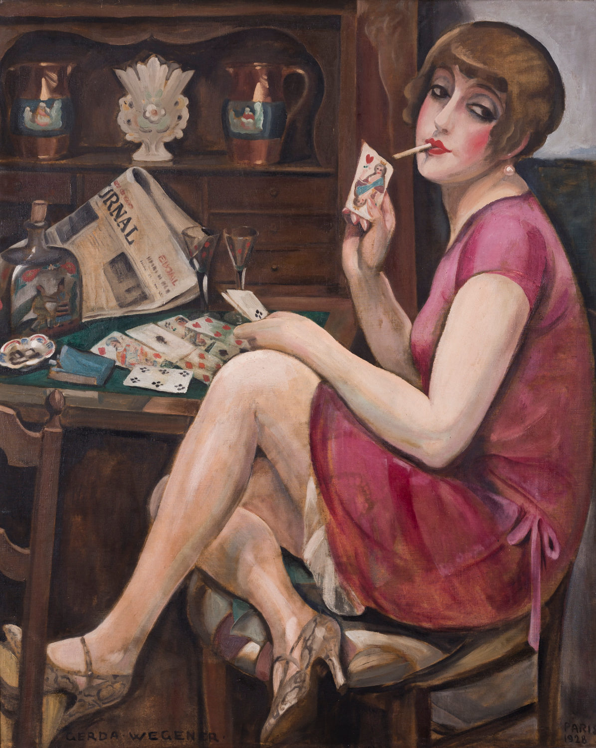 gerda wegener: Gerda Wegener, Solitaire, 1928, private collection. Artnet.